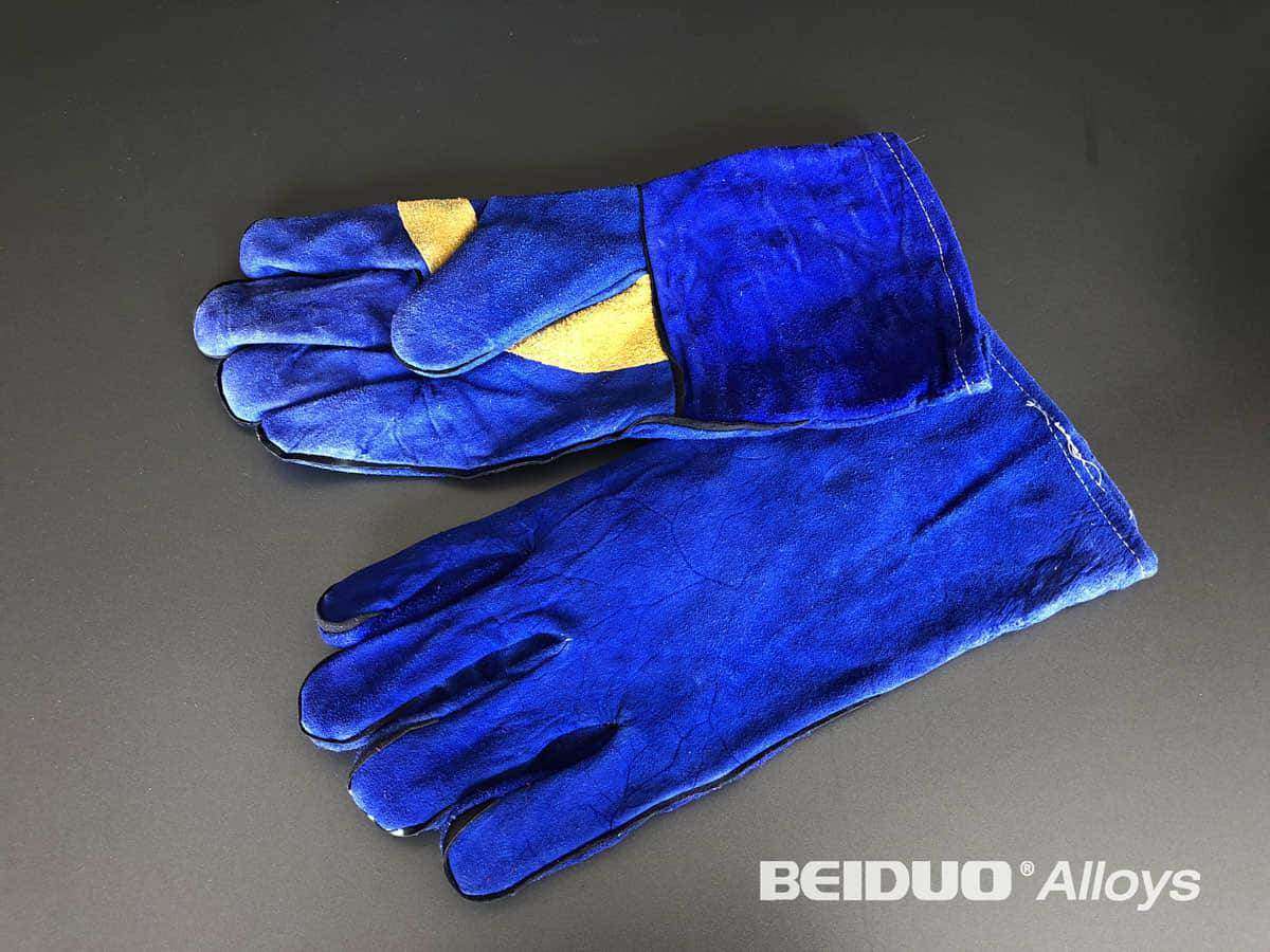 Bule welding leather gloves